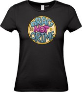 Dames T-shirt Drag Is Not A Crime | Gay pride shirt kleding | Regenboog kleuren | LGBTQ | Zwart dames | maat XL