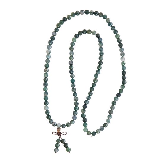 Marama - ketting Agaat groen - edelsteen - elastisch - verschillende tinten groen - wikkelarmband