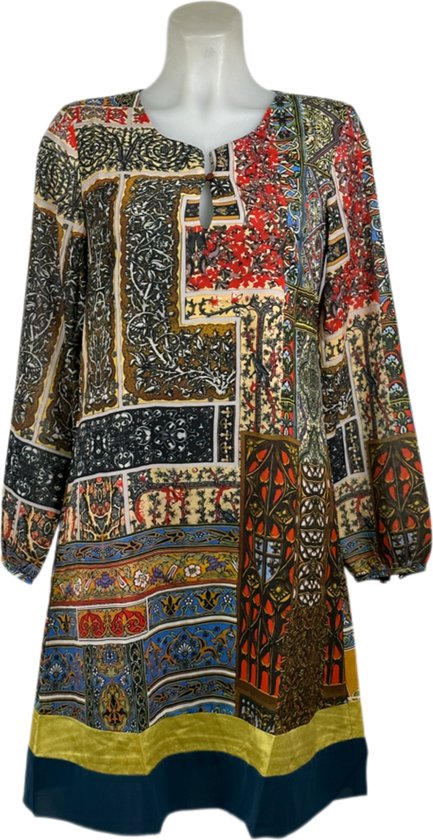 Soggo - Travelkleding voor dames - Multiprint classic jurk - Ademend - Kreukvrij - Duurzame Jurk - in 3 maten - Maat 40/42