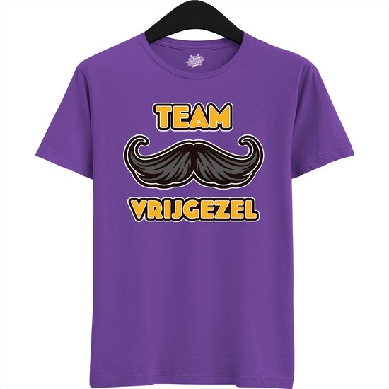 Team Vrijgezel | Vrijgezellenfeest Cadeau Man - Groom To Be Bachelor Party - Grappig Bruiloft En Bruidegom Shirt - T-Shirt - Unisex - Dark Purple - Maat XL