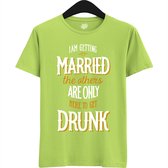 Am Getting Married | Vrijgezellenfeest Cadeau Man - Groom To Be Bachelor Party - Grappig Bruiloft En Bruidegom Bier Shirt - T-Shirt - Unisex - Appel Groen - Maat XL