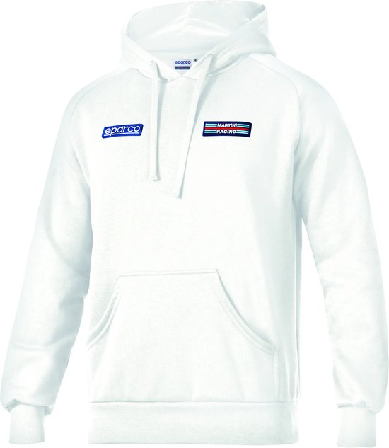 Sweat à capuche Sparco Martini Racing Big Stripes - fabriqué en Italie - Wit - Taille M