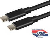 NÖRDIC USBC-N1392 USB IF Gecertificeerde USB-C kabel - USB3.2 Gen2 - 10Gbps - PD100W - 4K60Hz - 1m - Zwart