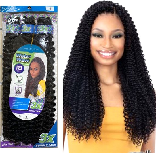 Water Wave 18 Inch Frazimashop- 18 inch crochet Water Wave 3 stuks bundels - 45 cm ...