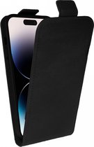 Rosso Element Verticale Flip Case Geschikt voor Apple iPhone 14 Pro | Portemonnee Book Case | Hoesje met Pasjeshouder | Magneetsluiting | Twee Pasjes | Zwart