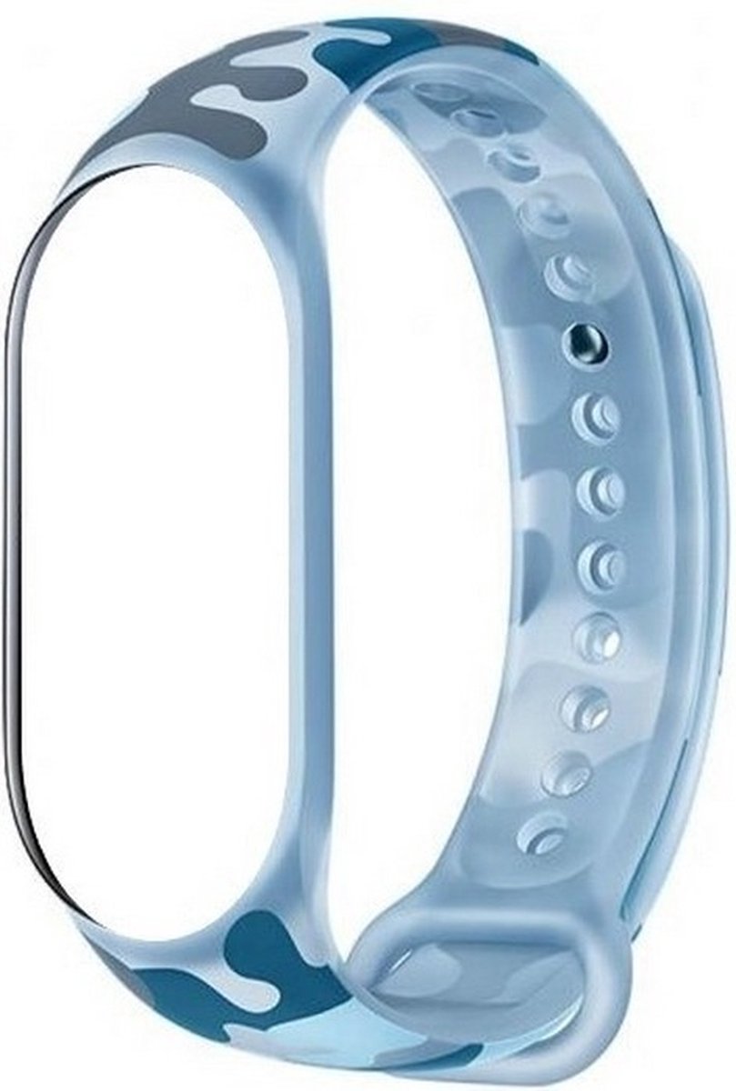 Xiaomi Siliconen Horlogebandje voor Xiaomi Smart Band 7 - Camo Blauw