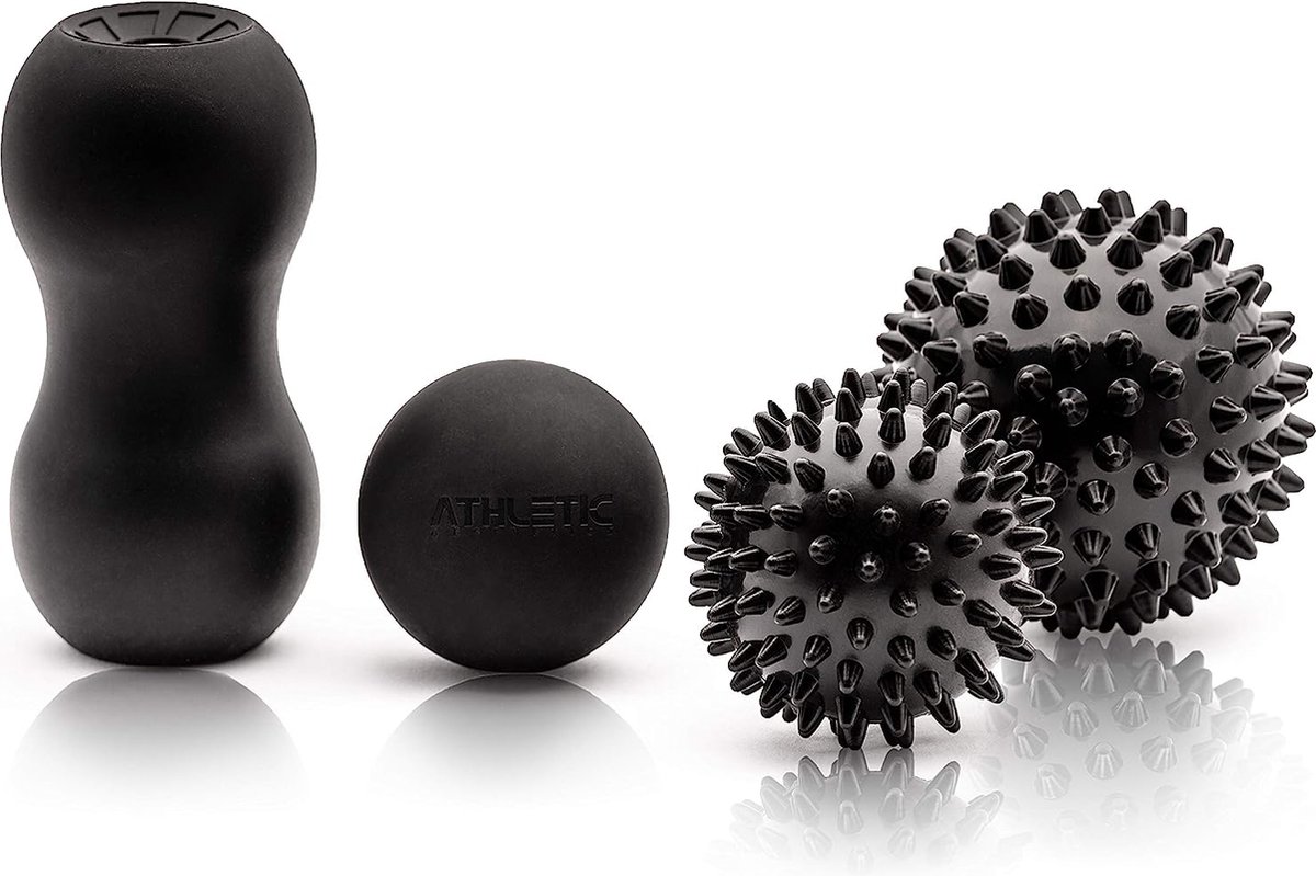 Goedkoopste Premium massagebal set - fascia-bal/duo-bal/egelbal groot/egelbal small voor zelfmassage en triggerpoint therapie/fysiotherapie (7e variant set van 4