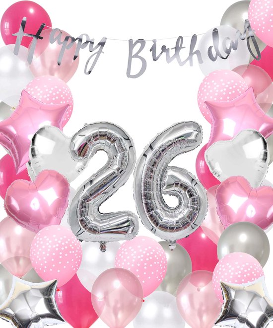 snoes-ballonnen-26-jaar-pink-blush-silver-mega-ballon-compleet
