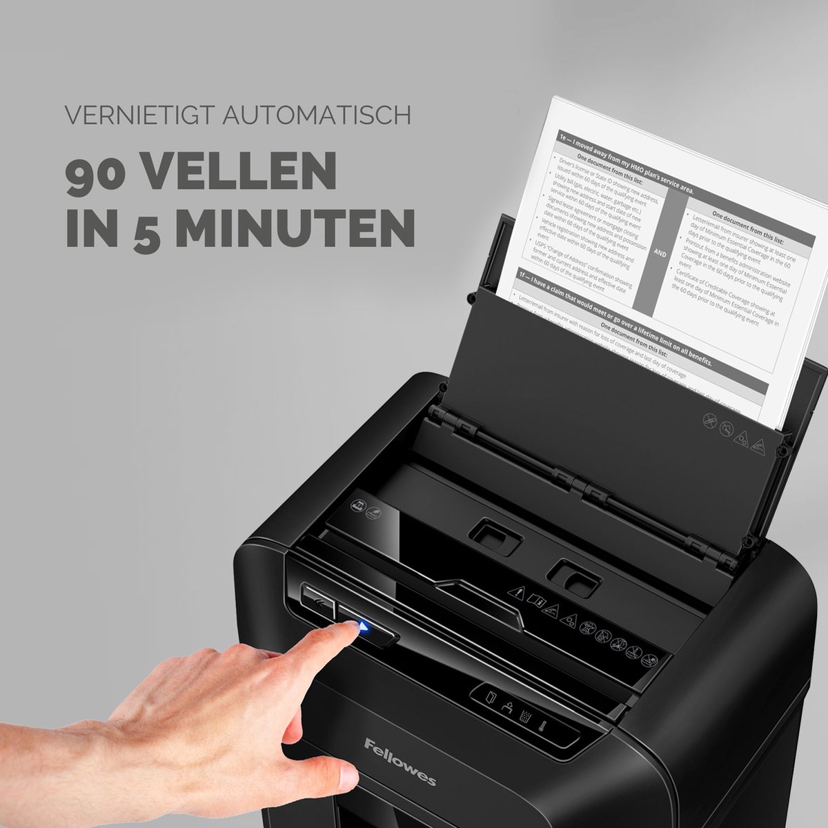 Fellowes Automax 90M - Kantoor Papierversnipperaar thumbnail 4