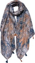 Juleeze Sjaal Dames Print 90x180 cm Oranje Shawl Dames