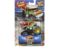 Hot Wheels Monster Trucks COMBO CRASHER Vehicle, Monstertruck, 3 jaar, Kunststof, Metaal, Meerkleurig