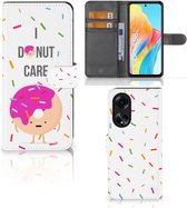 Smartphone Hoesje OPPO A98 5G Bookcase met Quotes Donut Cadeautjes voor Meisjes