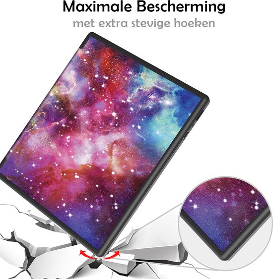 Hoesje Geschikt voor Kobo Elipsa 2E Hoes Bescherm Hoesje Case Sleep Cover Trifold - Hoes Geschikt voor Kobo Elipsa 2E Hoesje - Galaxy van Hoesje  — afbeelding 5