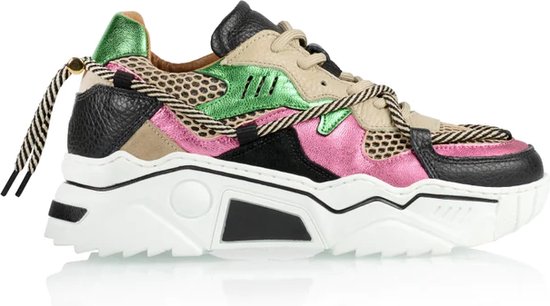 DWRS JUPITER mesh - Sneakers | Beige / Green / Pink Maat 37