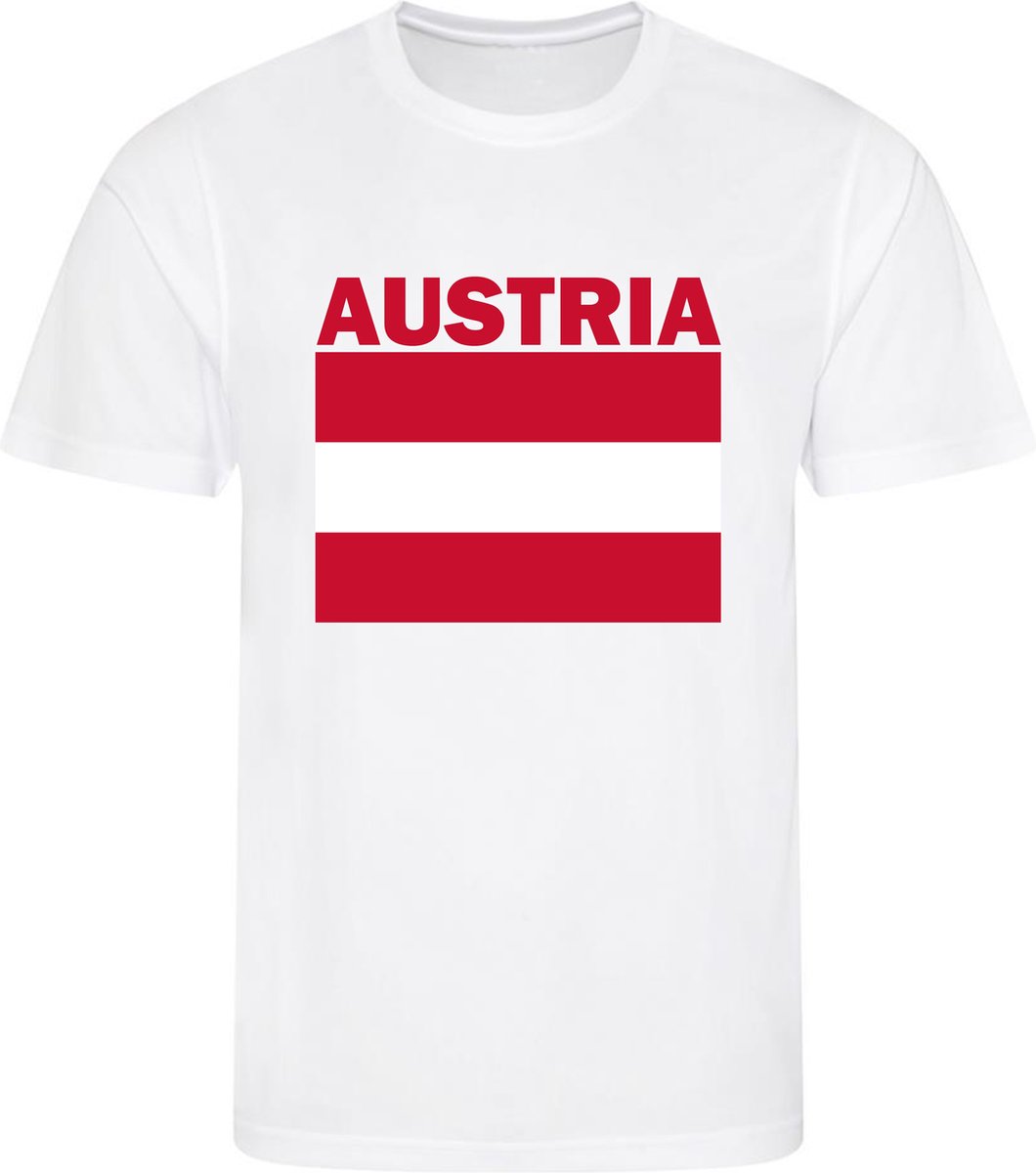 Oostenrijk - Austria - T-shirt Wit - Voetbalshirt - Maat: M - Landen shirts