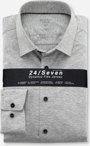 OLYMP Luxor 24/Seven modern fit overhemd - zilvergrijs tricot - Strijkvriendelijk - Boordmaat: 42