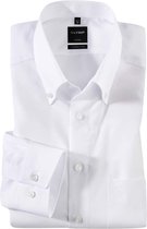OLYMP Luxor modern fit overhemd - wit met button-down kraag - Strijkvrij - Boordmaat: 37