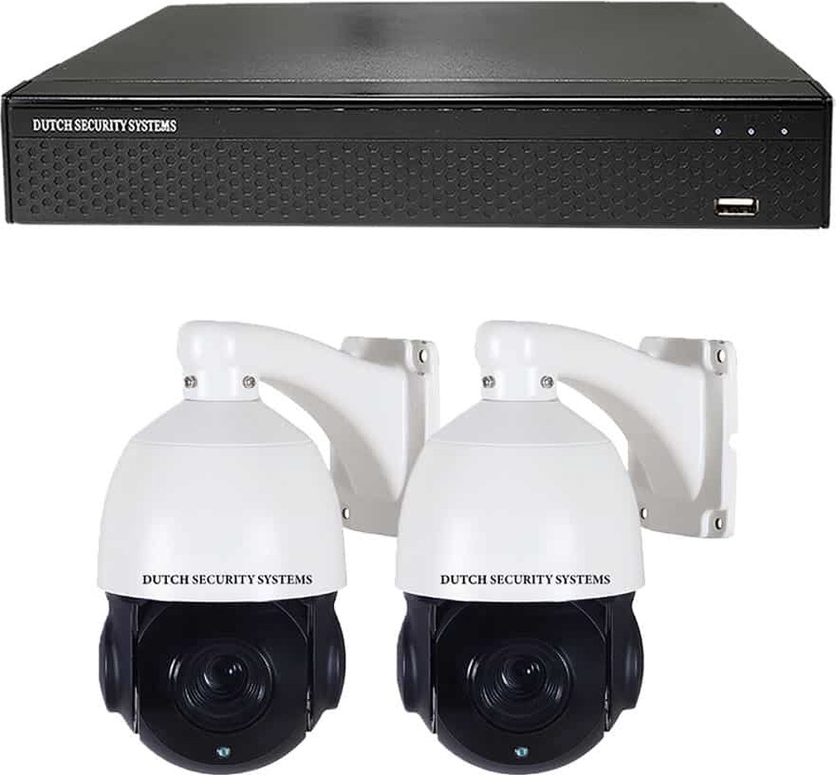 Camerabeveiliging 2K QHD - Sony 5MP - Set 2x PTZ - Wit - Buiten & Binnen - Met Nachtzicht - Incl. Recorder & App