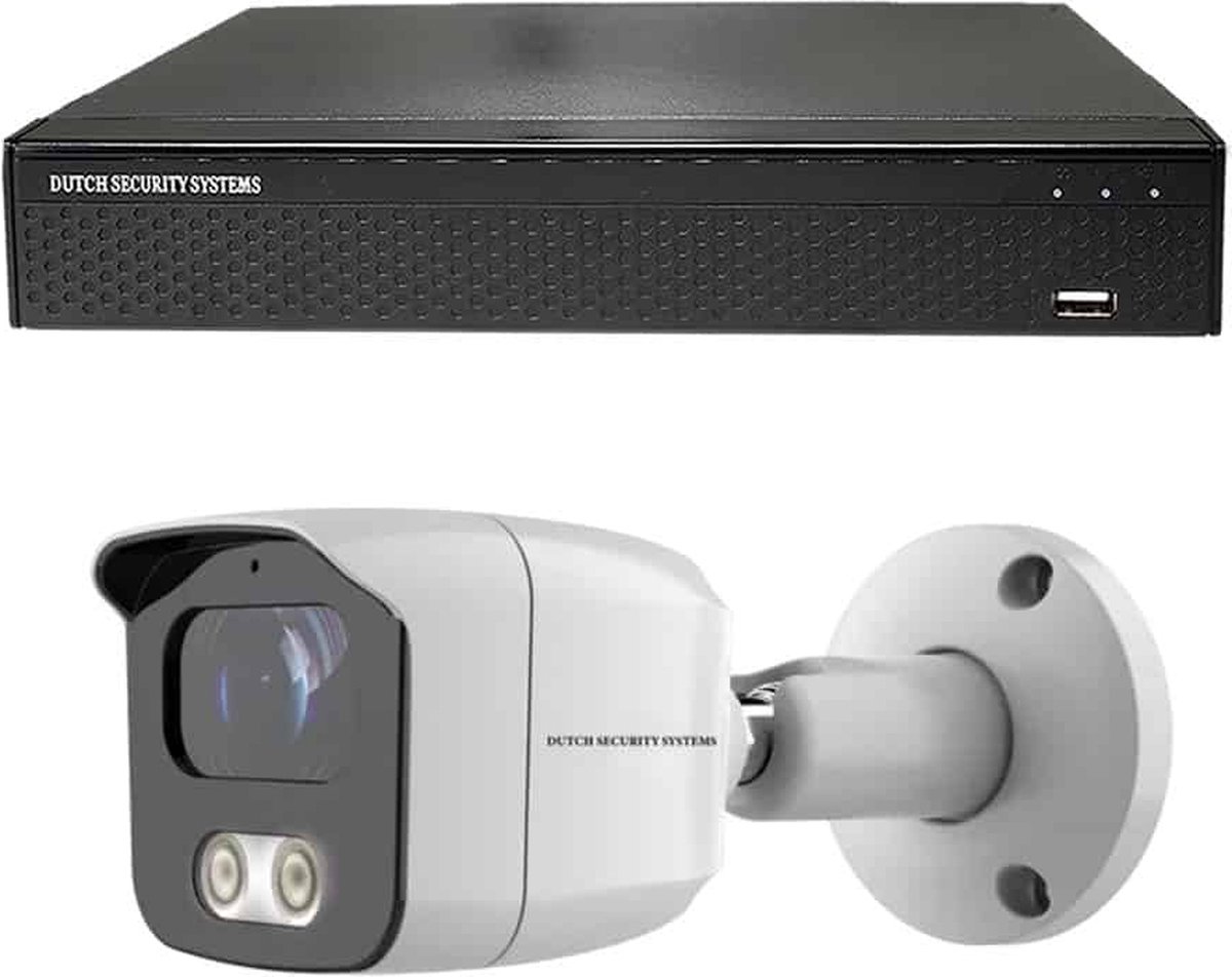 Camerabeveiliging 2K QHD - Sony 5MP - Set 1x Bullet - Wit - Buiten & Binnen - Met Nachtzicht - Incl. Recorder & App