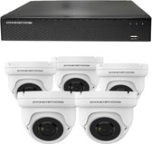 Draadloze Camerabeveiliging - Sony 5MP - 2K QHD - Set 5x Dome - Wit - Binnen & Buiten - Met Nachtzicht - Incl. Recorder & App