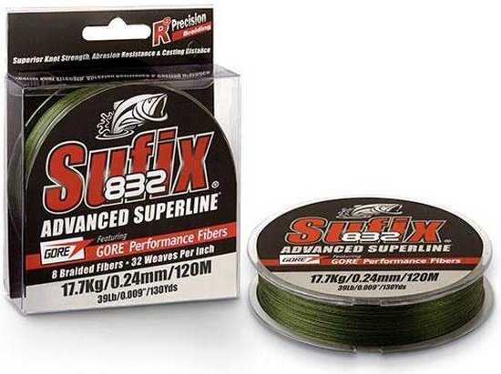 Fil de pêche tressé Sufix 832 Advanced Superline 250 m Vert 0,180 mm