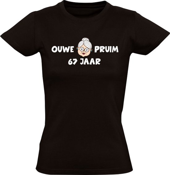 ouwe-pruim-67-jaar-dames-t-shirt-verjaardag-pensioen-67e