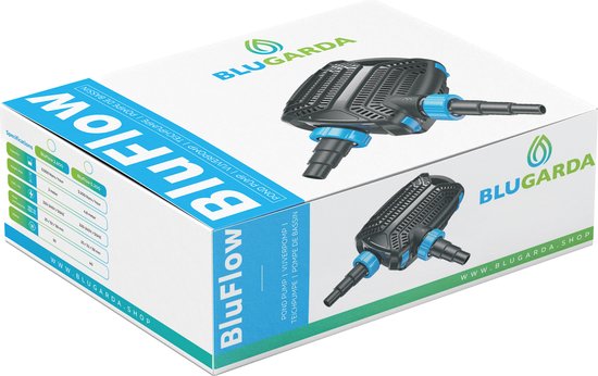 BluGarda BluFlow 2.800 - Vijverpomp voor vijver - Energiezuinige filterpomp, beeklooppomp, waterval pomp - 2.800 l/u - 10 watt