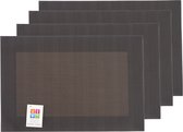 Placemats Hampton - 8x - bruin - PVC - 30 x 45 cm
