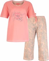 Irresistible - Dames Shortama Pyjama Set – Palm print - 100% Katoen - Roze - Maat M