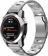 By Qubix - 22 mm Quickfit - Bracelet à maillons en titane - Argent - Garmin Approach S60 & S62 - Instinct - Instinct 2 (Solar)