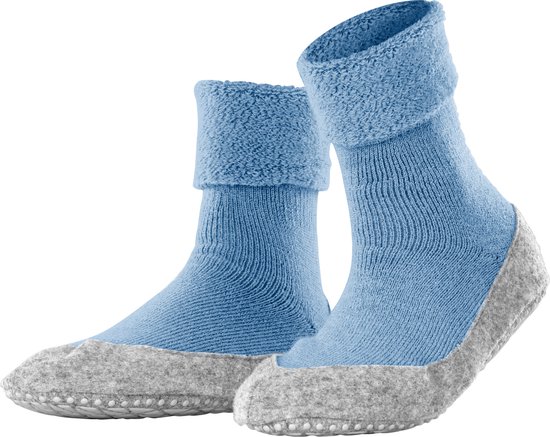 FALKE Cosyshoe antislip noppen merino wol huissokken pantoffels dames blauw - Maat 41-42