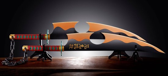 Demon Slayer: Kimetsu no Yaiba Proplica répliques 1/1 épées Nichirin en plastique ABS (Tengen Uzui) 110cm