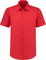 L&S Shirt poplin mix met korte mouwen voor heren rood - L