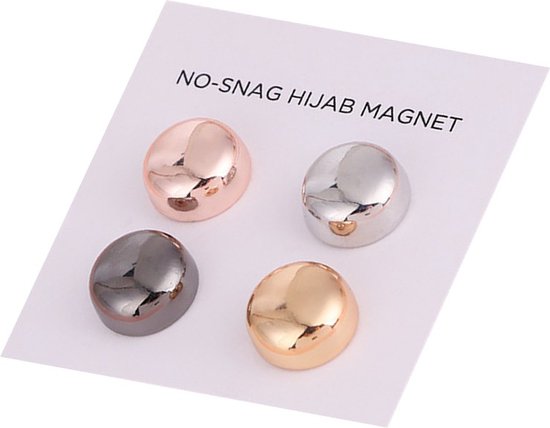 Fako Bijoux® - 4x Magnetische Broche - Hoofddoek Magneet - Sjaal - Hijab - Abaya - 12mm - Set 4 Stuks - Shiny