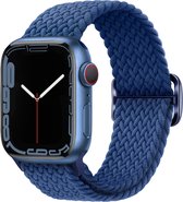 Nylon bandje - geschikt voor Apple Watch Series 1/2/3/4/5/6/7/8/9/SE/SE 2 met case size 38 mm / 40 mm / 41 mm - blauw