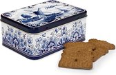 Boîte à pain d'épice bleu de Delft