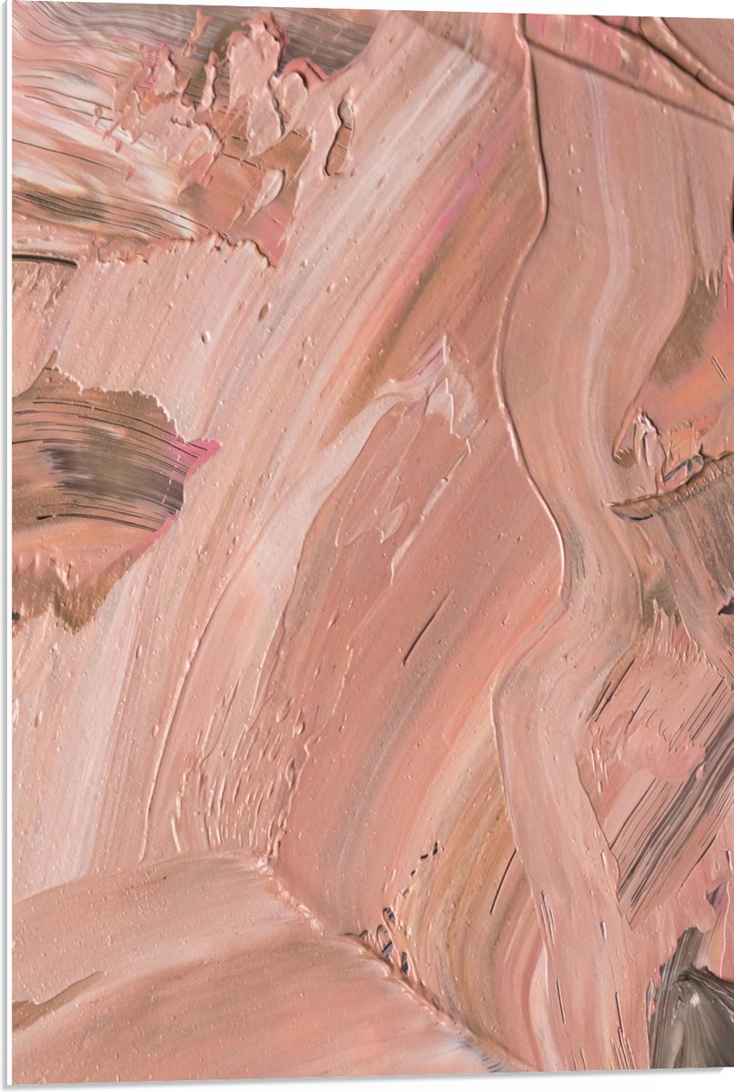 PVC Schuimplaat- Schilderij - Verf - Licht - Roze - 50x75 cm Foto op PVC Schuimplaat