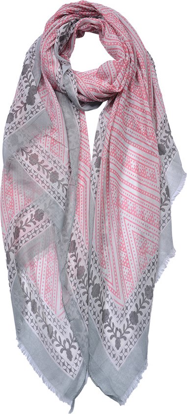 Juleeze Sjaal Dames Print 90x180 cm Roze Shawl Dames