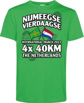 T-shirt Vierdaagse 4x 40 km | Vierdaagse shirt | Wandelvierdaagse Nijmegen | Roze woensdag | Groen | maat L