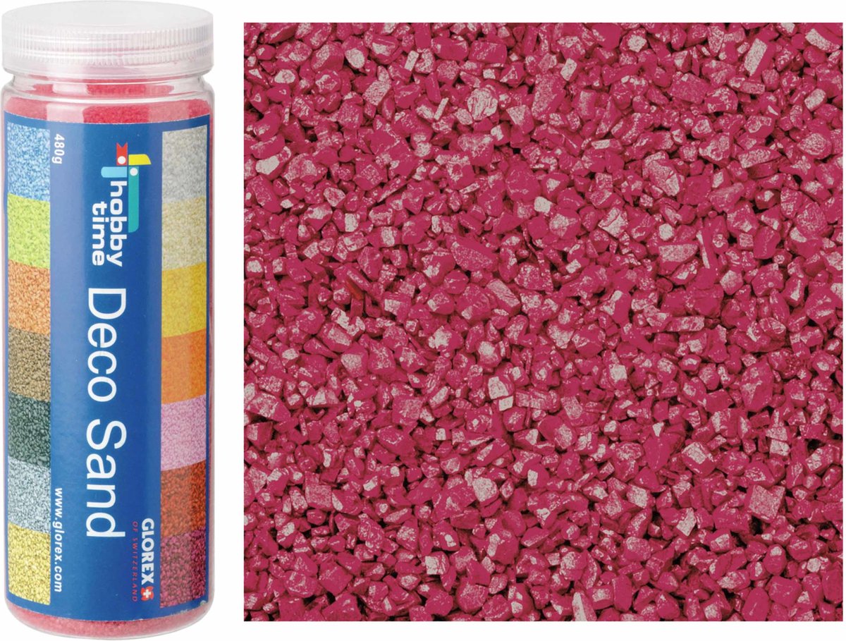 Glorex Hobby zandkorrels/kleine kiezelsteentjes - bordeaux rood - 480 gram - vulmateriaal vazen/terrariums