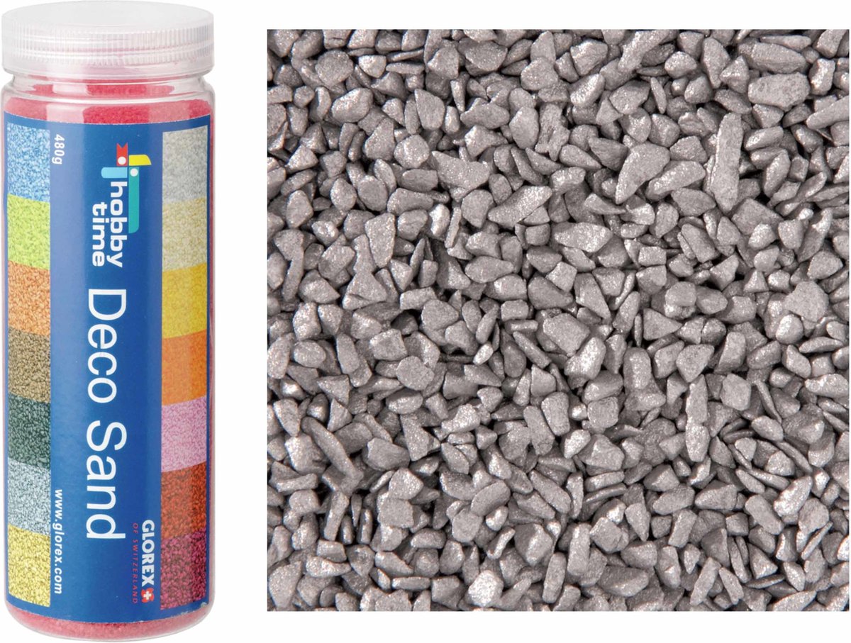 Decoratie zand/kiezels - zilver - 500gr - zandkorrels - mini steentjes - 2 tot 6 mm
