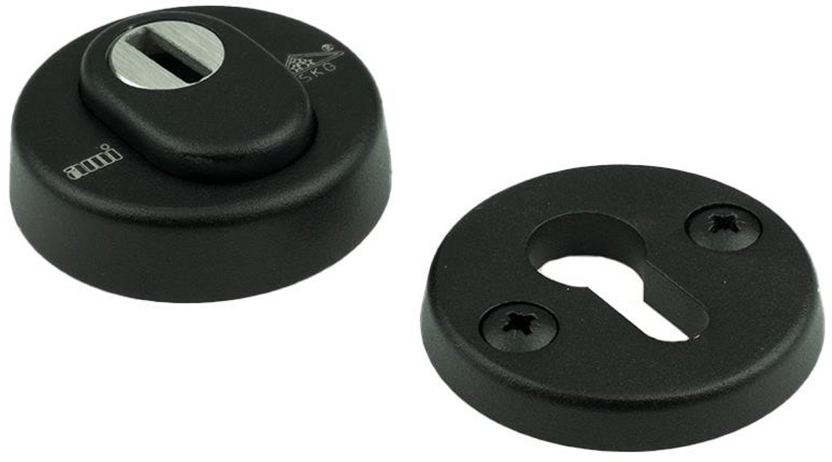 Ami vh-rozet rond 15mm KT ZS zwart dd 53/57mm SKG3