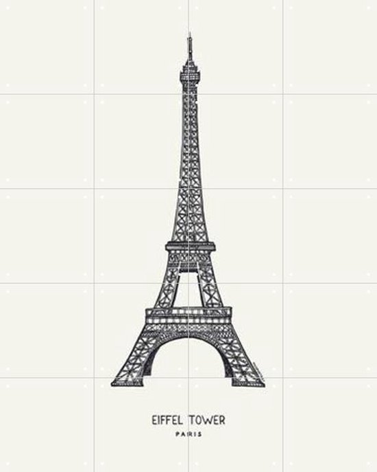 IXXI Eiffel Tower - Wanddecoratie - Line art - 80 x 100 cm