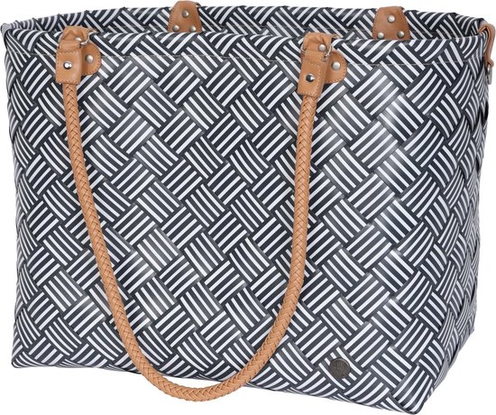 Handed By Ste. Maxime stripes - Shopper - donkergrijs