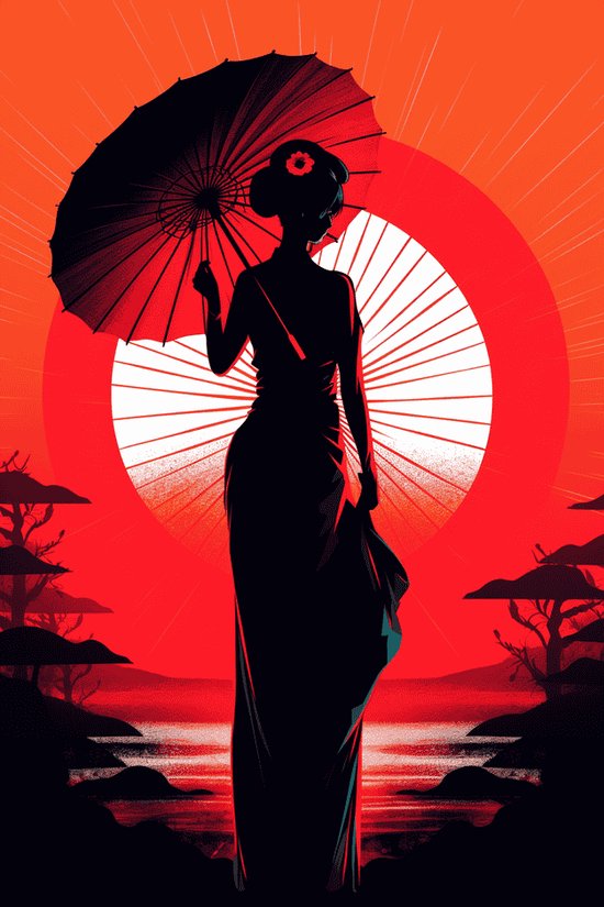 Japanse Poster | Poster Japan | Poster Kimono | Abstract Poster | 51x71cm | Geschikt om in te lijsten