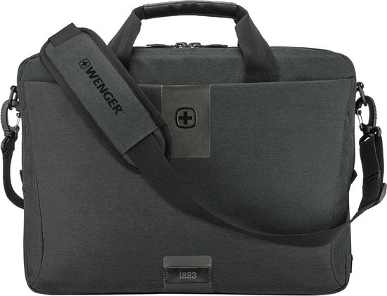 WENGER Sac de bureau Sac d'ordinateur portable pour ordinateur portable MX Eco Briefcase 16" Laptop Charcoal Gris foncé