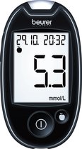 Beurer GL 44 Black mmol/l Bloedsuikermeter - Bloedglucose meter - Licht - Incl. prikhulp, 10 test strips, 10 lancetten, batterijen & etui, USB kabel - App beurer HealthManager Pro - 5 Jaar garantie