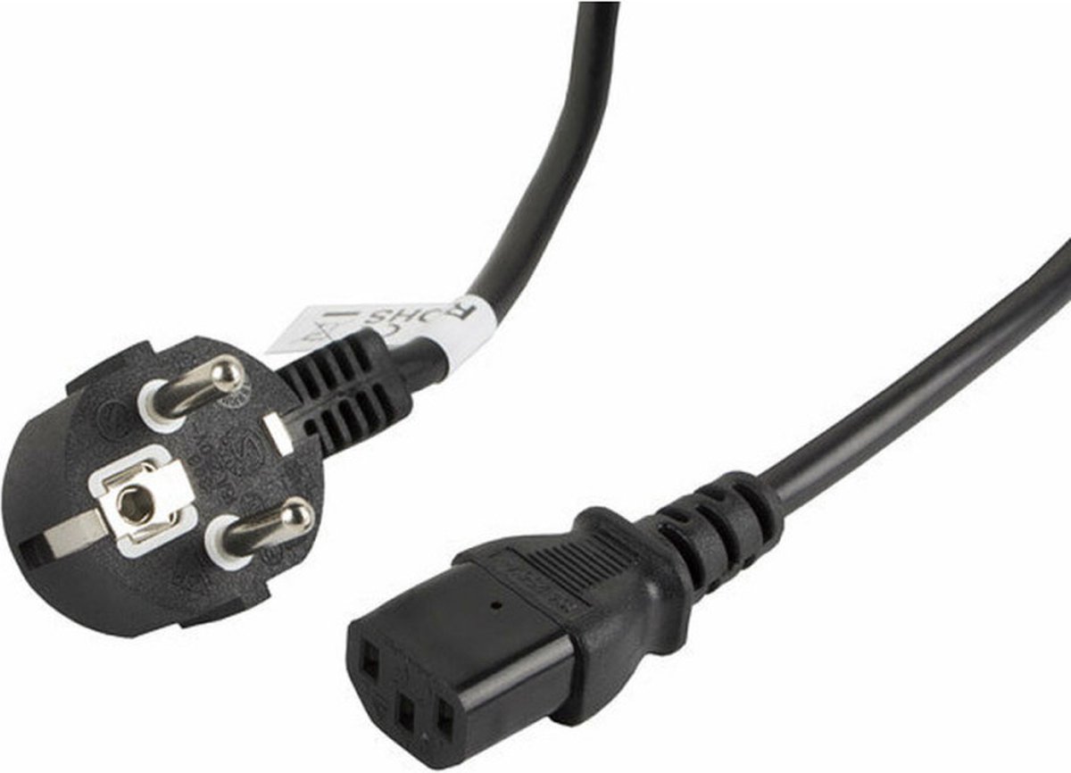 Lanberg Stroomkabel 3M Cee 7/7 Naar Iec 320 C13 Voor Computer, Vde Zwart