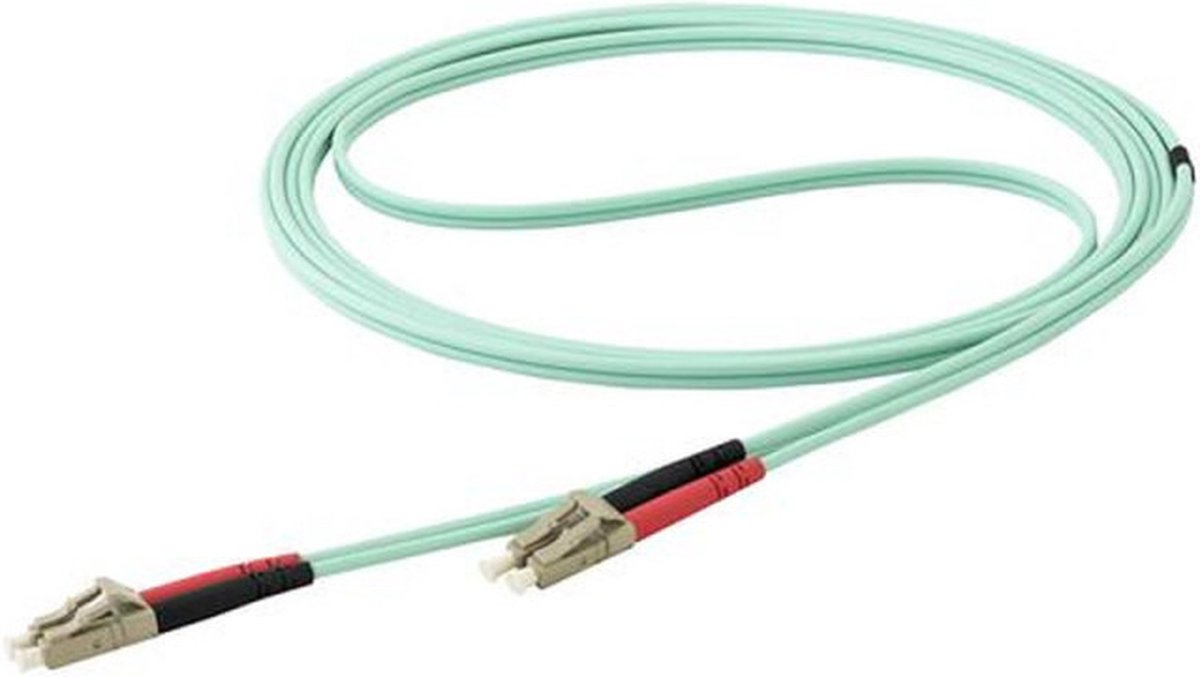 Câble Fibre Optique Multimode de 5m LC/UPC à LC/UPC OM4, Fibre Zipcord  50/125µm LOMMF/VCSEL, Réseaux 100G, Faible Perte d'Insertion, Cordon de