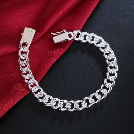 Donley - Armband voor mannen - Cubaans armband - Heren armband - cubanstyle - Zilveren heren armband - Zilveren mannen armband - schakelarmband - schakelarmband heren - 20 cm